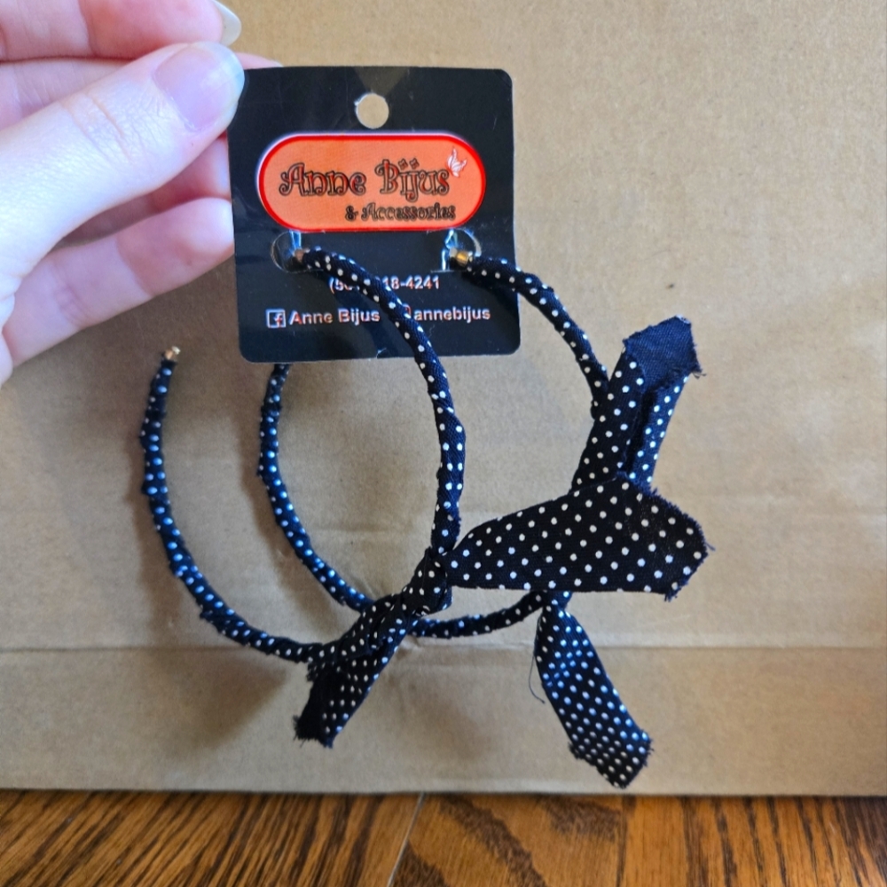 Polka Dot Fabric Earrings